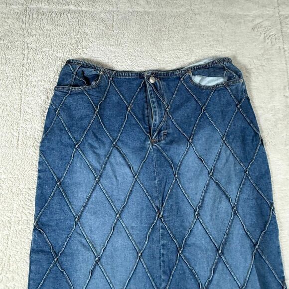 Vintage 90s The Blues Women’s Plus Size Midi Demim Skirt - Picture 2 of 7